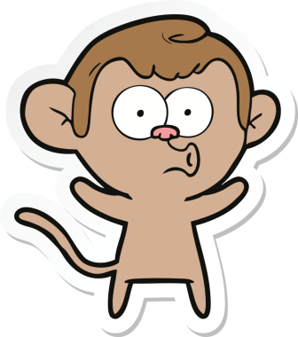 Bir insan tarafından çizilmiş bir karikatür çıkartması.