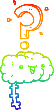 gökkuşağı gradyanı çizimi bir insan tarafından çizilmiş tuhaf bir beyin