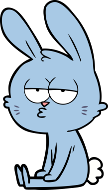 Bir insan tarafından çizilmiş şirin çizgi film tavşanı.