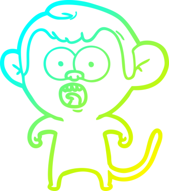 Bir insan tarafından çizilmiş bir çizgi filmin soğuk gradyan çizimi.