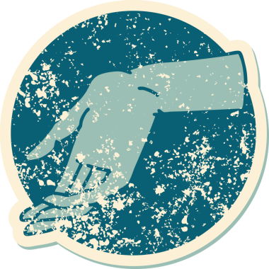 Bir insan tarafından çizilmiş sembolik dövmeli bir el resmi