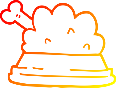 Bir insan tarafından çizilmiş çizgi film evcil hayvan yiyeceği çizimi.