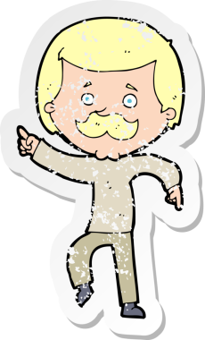 Bir insan tarafından çizilmiş dans eden bir babanın gerilimli çıkartması.