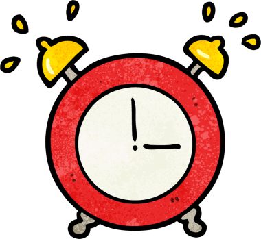 bir insan tarafından çizilmiş çalar saat.