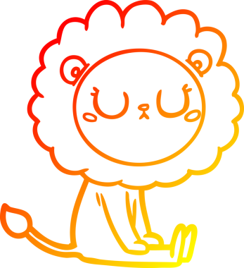 Bir insan tarafından çizilmiş karikatür aslanının sıcak çizgi çizimi