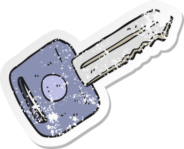 Bir insan tarafından çizilmiş çizgi film arabasının gerilimli çıkartması.