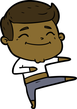 Bir insan tarafından çizilmiş mutlu çizgi film adamı.