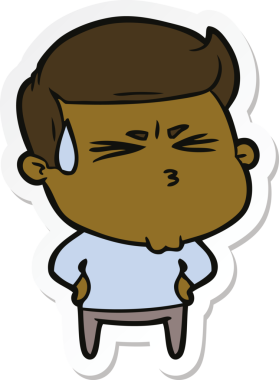 Bir insan tarafından çizilmiş hayal kırıklığına uğramış bir adamın çıkartması.