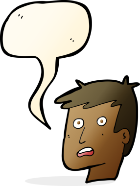 bir insan tarafından çizilmiş konuşma baloncuklu mutsuz bir yüz.