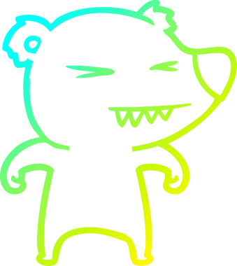 Bir insan tarafından çizilen kızgın ayı karikatürünün soğuk gradyan çizgisi