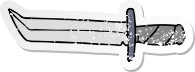 Bir insan tarafından çizilmiş kısa bir hançerin çizilmiş karikatürü.