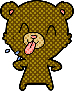 Bir insan tarafından çizilmiş kaba çizgi film ayısı.