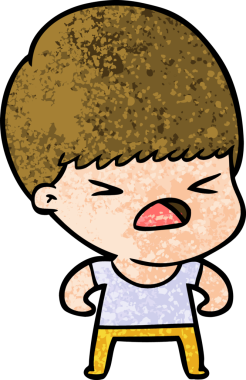 Çizgi film bir insan tarafından çizilmiş stresli adam