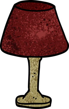 Bir insan tarafından çizilmiş karalama masası lambası.