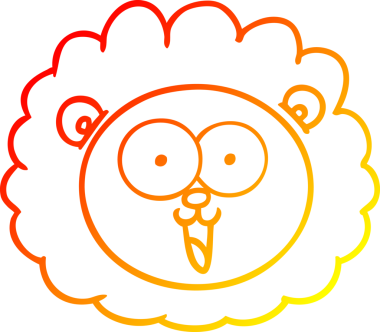 Bir insan tarafından çizilmiş karikatür aslanının sıcak çizgi çizimi