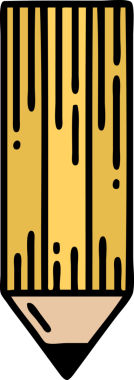 Bir insan tarafından çizilmiş geleneksel kalem şeklinde dövme.