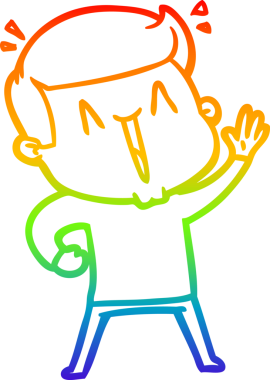 Bir insan tarafından çizilmiş mutlu bir adamın çizgi çizimi.