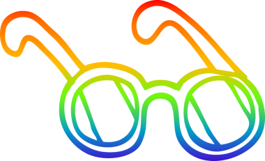 gökkuşağı gradyan çizgi çizimi bir insan tarafından çizilmiş güneş gözlükleri