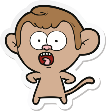 Bir insan tarafından çizilmiş bir karikatür çıkartması.