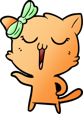 Bir insan tarafından çizilmiş çizgi film kedisi.