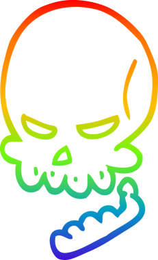 Bir insan tarafından çizilen cadılar bayramı kafatası çizgi çizimi