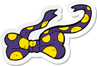 Bir insan tarafından çizilmiş karikatür papyonunun çıkartması.