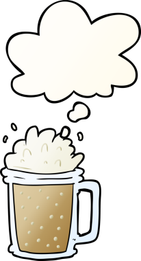 Düşünce baloncuklu çizgi film birası bir insan tarafından çizilmiş.