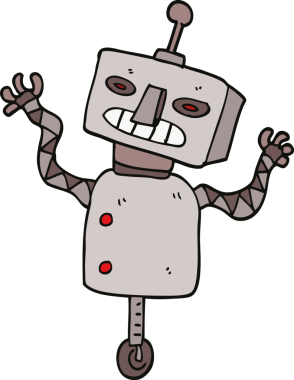 Bir insan tarafından çizilmiş karalama robotu.