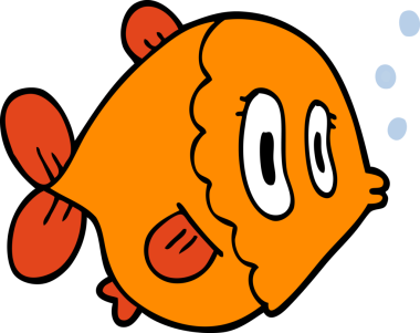 bir insan tarafından çizilmiş karikatür balığı