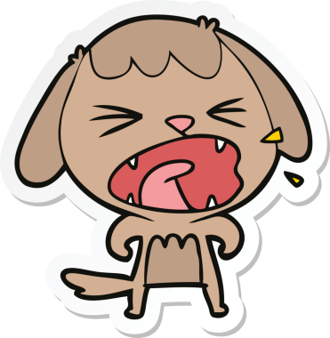 Bir insan tarafından çizilmiş şirin bir köpeğin çıkartması.