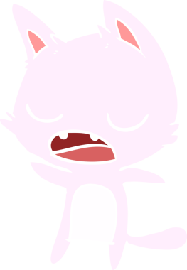 Konuşan kedi düz renkli çizgi film Bir insan tarafından çizildi