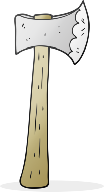 Bir insan tarafından çizilmiş serbest çizim balta.