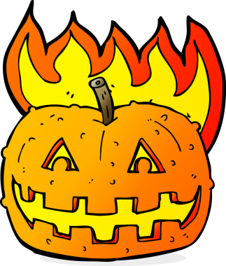 Bir insan tarafından çizilmiş bir balkabağı.