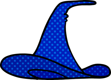 Bir insan tarafından çizilmiş bir cadı şapkası karalaması.