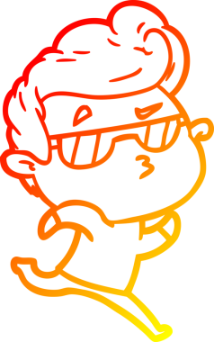 Bir insan tarafından çizilen karikatür karikatürünün sıcak çizgi çizimi.