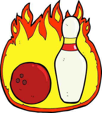 Bir insan tarafından çizilmiş 10 tane bowling sembolü.