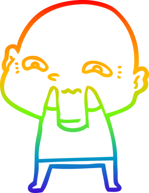 Gökkuşağı gradyan çizimi bir insan tarafından çizilmiş ürkütücü bir çizgi.