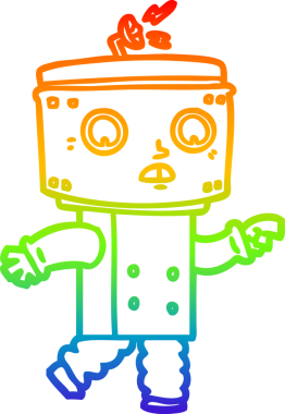 gökkuşağı gradyan çizimi bir insan tarafından çizilmiş çizgi robot çizimi