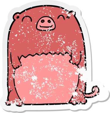 Bir insan tarafından çizilmiş bir çizgi film yaratığının sıkıntılı çıkartması.