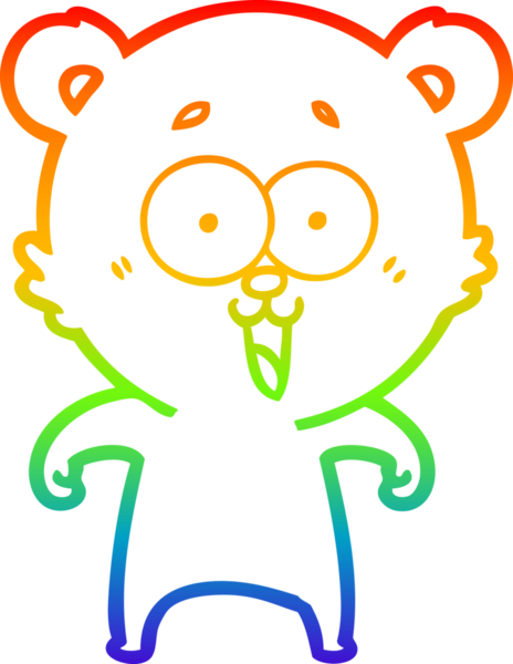 Bir insan tarafından çizilmiş gülen oyuncak ayının çizdiği gökkuşağı gradyan çizgisi.