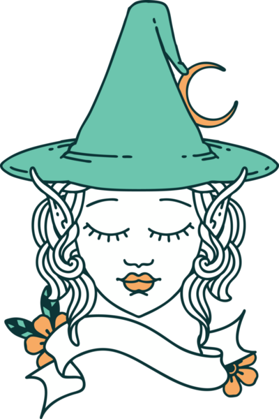 Retro Dövme Biçimi Elf karakteri bir insan tarafından çizilmiş