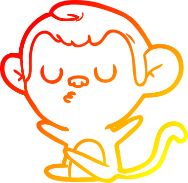 Bir insan tarafından çizilmiş çizgi film maymunu çizimi