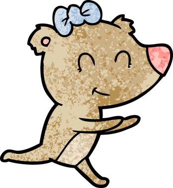 Koşan dişi ayı çizgi filmi bir insan tarafından çizildi.