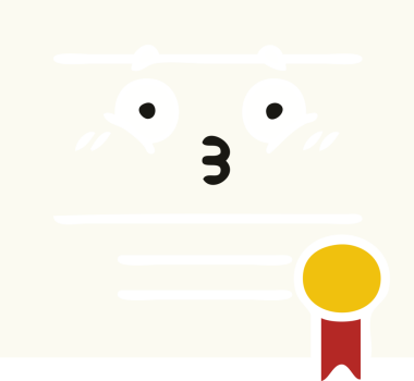 Bir insan tarafından çizilmiş mezuniyet diplomasının düz renkli retro karikatürü