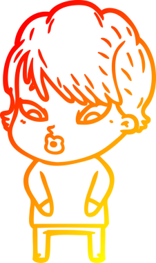 Bir insan tarafından çizilmiş bir karikatür kadın çizimi