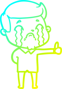 Bir insan tarafından çizilmiş ağlayan bir çizgi film karakteri çizimi.