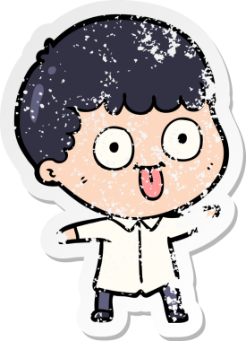 Bir insan tarafından çizilmiş karikatür adamın sıkıntılı çıkartması.