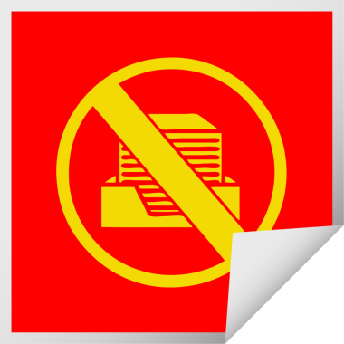 Bir insan tarafından çizilmiş kağıtsız bir ofis sembolünün kare soyma etiketi.