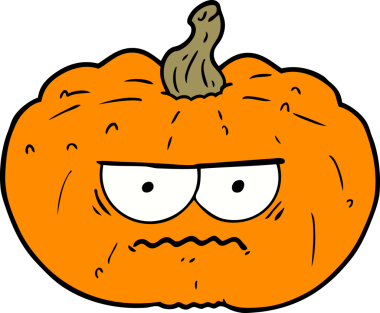 Bir insan tarafından çizilmiş bir balkabağı.