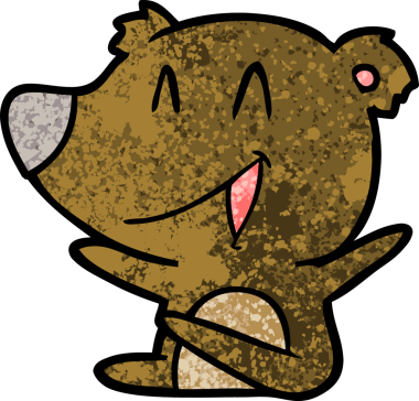 Bir insan tarafından çizilmiş gülen ayı çizgi filmi.